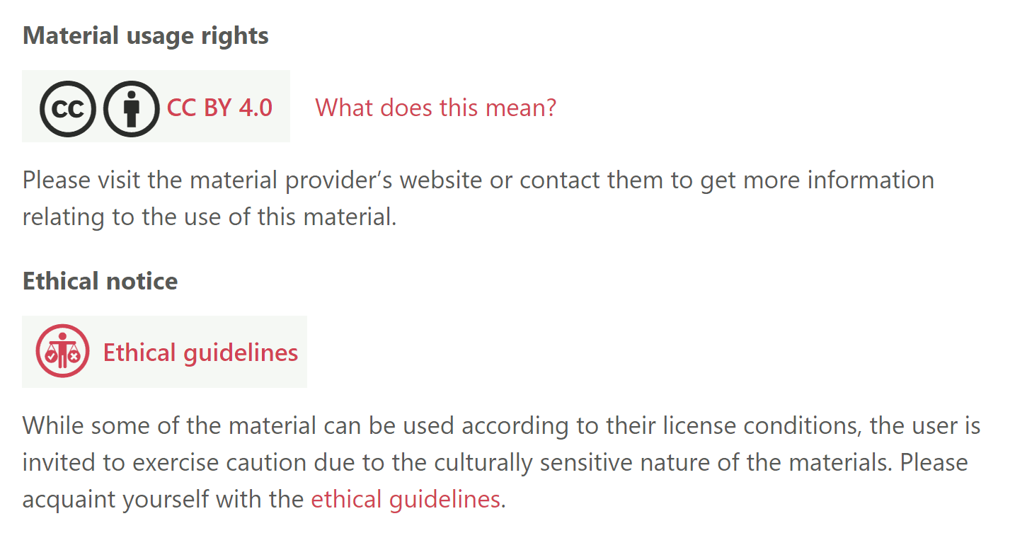 Usage rights and ethical notice